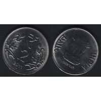 Индия km395 2 рупии 2011 год (нов.тип)символ рупии (точка) Ноида (_брак(om1(0(2 разворот ТОРГ