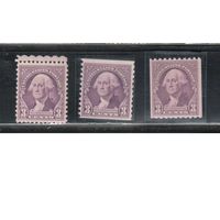 США-1932, (Скотт.720-722), **  , Стандарт, Вашингтон , 3 перфорации