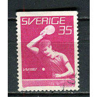 Швеция - 1967 - Настольный теннис 35 О - [Mi.578Do] - 1 марка. Гашеная.  (Лот 58HM)-T2P13