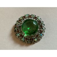 Брошь Леденец  Зеленое стекло Англия 60-е