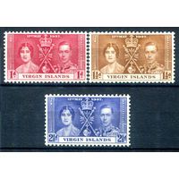 Британские Виргинские острова - 1937г. - коронация короля Георга VI и королевы Елизаветы - 3 марки - полная серия, MH, 1 марка с пожелтением [Mi 69-71]. #2-Bc-D-KS-6