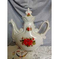 Большой чайник заварник, фарфор, Минский фарфоро-фаянсовый завод