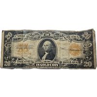 США, 20 долларов 1922 г. Золотой сертификат. Редкость. С рубля.
