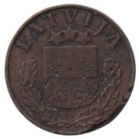 Латвийская Республика ( I Республика, Латвия ). 1 сантим 1937.