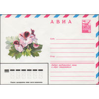 Художественный маркированный конверт СССР N 14059 (15.01.1980) АВИА  Пеларгония