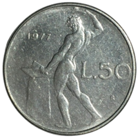 Италия 50 лир, 1977