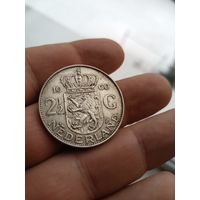 2 1/2 гульдена 1960г Нидерланды серебро