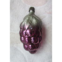 Елочная игрушка "Виноград", редкая окраска. Стекло, СССР