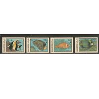 Мальдивы-1986(Мих.1198-1201) , **  , Морская  Фауна , Рыбы (полная серия)
