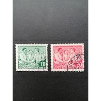 ГДР 1955 Серия марок "Международный женский день" (гашение без клея) Mi.450-451 каталог 1.20 евро