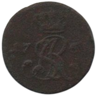 КОРОЛЕВСТВО ПОЛЬША /СВЕТЛЕЙШАЯ РЕЧЬ ПОСПОЛИТАЯ ОБОИХ НАРОДОВ/. 1/2 гроша (паўгрош, полугрош) 1766 G