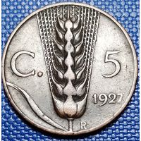 Италия 5 чентезимо 1927 г.