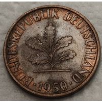 Германия 1 пфенниг, 1950 "G" - Карлсруэ (14-10-7)