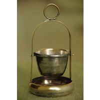 Ситечка для заварки чая , латунь с серебрение в редком исполнении  ( выста 12, 5 см , ширина 6,5 см )