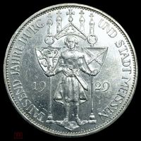 С рубля! 3 рейхсмарки 1929 Мэйсен Веймар яркий экземпляр! Штемпельная