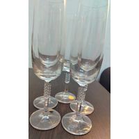 Винтажный набор бокалов 5 штук Богемия в идеальном состоянии в оригинальной коробке.180 мл