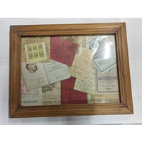 Панно из советских документов в рамке, готовое оформлено СССР