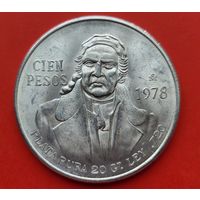 100 песо 1978 Мексика! Серебро 27,77 грамм 720 пробы 0,643 унции! ВОЗМОЖЕН ОБМЕН!