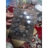 Сувенир-чеканка термометр Термоцвет Олимпиада-80 г.Лениногорск символика бирка разумный торг