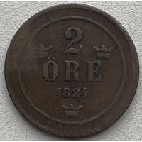 Швеция 2 эре 1884 г.