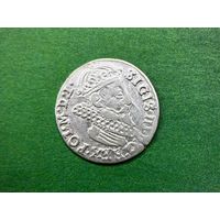 Три гроша 1623 Сигизмунд Ваза Рельеф