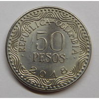 Колумбия 50 песо 2018 г
