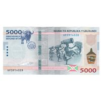 Бурунди 5000 франков 2022 года. Состояние UNC!