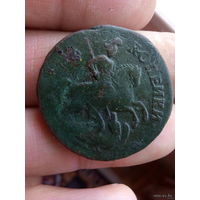 2 копейки 1758 года верхня бандероль гурт буквы