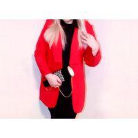 Шикарный пиджак красного, алого цвета. 52 размер.