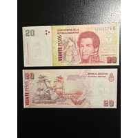 Аргентина, 20 песо 2003 г., P-355c (губернатор Хуан Мануэль де Росас), UNC