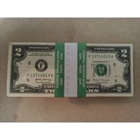 Сувенирный корешок с купюрами 2 доллара США