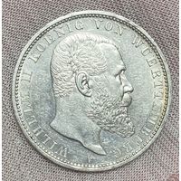 Монета 5 марок 1913 год. Вюртемберг. Германская империя. Вильгельм II