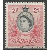 Ямайка. Королева Елизавета II. Ананас. 1956г. Mi#163.
