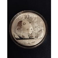 Китай 10 юаней 2011 Панда СЕРЕБРО