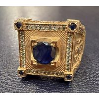 Золотой Мужской Перстень. Золото 585пр. 22 размер. 25 грамм. Бриллианты.