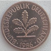 Германия 1 пфенниг 1986 г. J