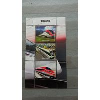 Серия блоков жд транспорт  ТЕХНИКА MNH