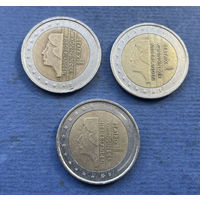 Нидерланды 2 евро 1999, 2000, 2002