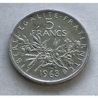 Франция Пятая республика 5 франков 1963 Сеятельница - серебро
