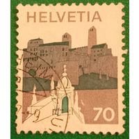 Швейцария 1973. Пейзажи. Замок Беллинцона кантон Тичино