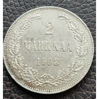 2 марки 1908 для Финляндии.  Николай Второй. UNC .Высокий MS. Ярчайшая