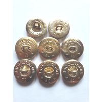 Пуговицы военные анодированные (разновидности по клеймам). Цена за все.