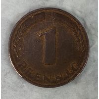 Монета 1 пфенниг 1950 год. ФРГ Монетный двор Мюнхен. С рубля без МЦ.