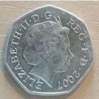 Великобритания, 50 пенсов, 2007 г., 100 лет со дня основания Скаутского движения, KM# 1073