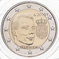 2 евро 2010 Люксембург Герб Великого герцога UNC из ролла