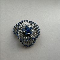Брошь Василек Сапфировое стекло Австрия 50-е