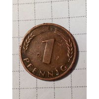 1 пфенниг ФРГ 1950 F год