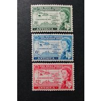 ВЕЛИКОБРИТАНИЯ. \80С\ Антигуа 1958 Мих. 116-118 КАРТА. MNH