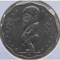 Острова Кука 1 доллар 1992 г. В холдере