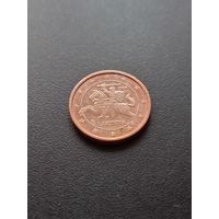 Литва 1 евроцент 2016 г.